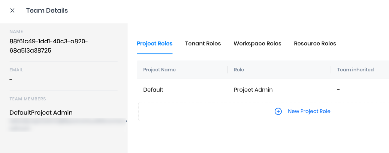Example of IDs with Palette roles attached to a team